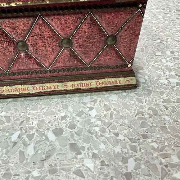 Antique Marke Teekanne Tin Tea Box Storage Canister Mid Century 50's Germany - Picture 6 of 15